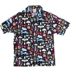 Disney Parks Jerrod Maruyama Kingdom of Cute Button Down Shirt Mens Medium Black